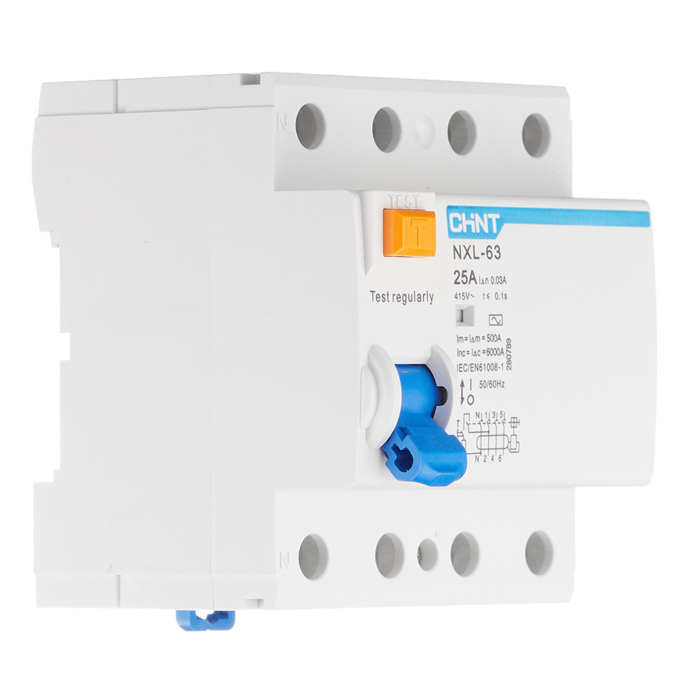 УЗО Chint NXL-63 25А 3P+N тип AC 30 мА 6 кА компактное (280789)