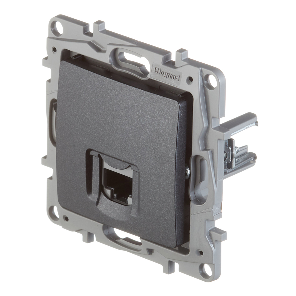 Розетка компьютерная Legrand Etika встраиваемая антрацит RJ45 (672641)