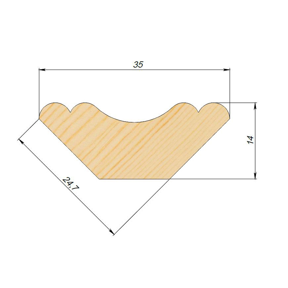 Плинтус 35х14х3000 мм сорт Экстра