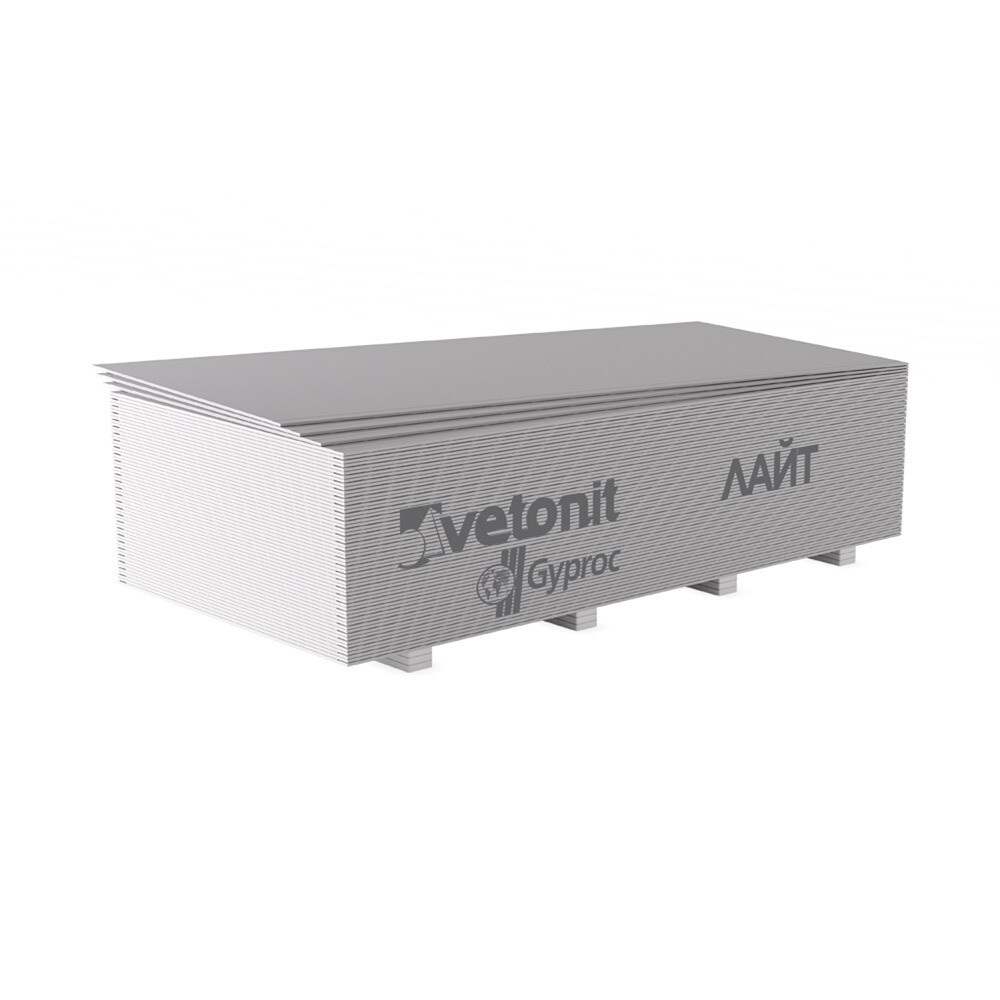 Гипсокартон Vetonit (Gyproc) Лайт 2500х1200х9,5 мм для потолка
