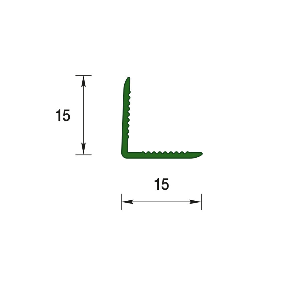 Уголок ПВХ 15х15х2700 мм глянцевый белый