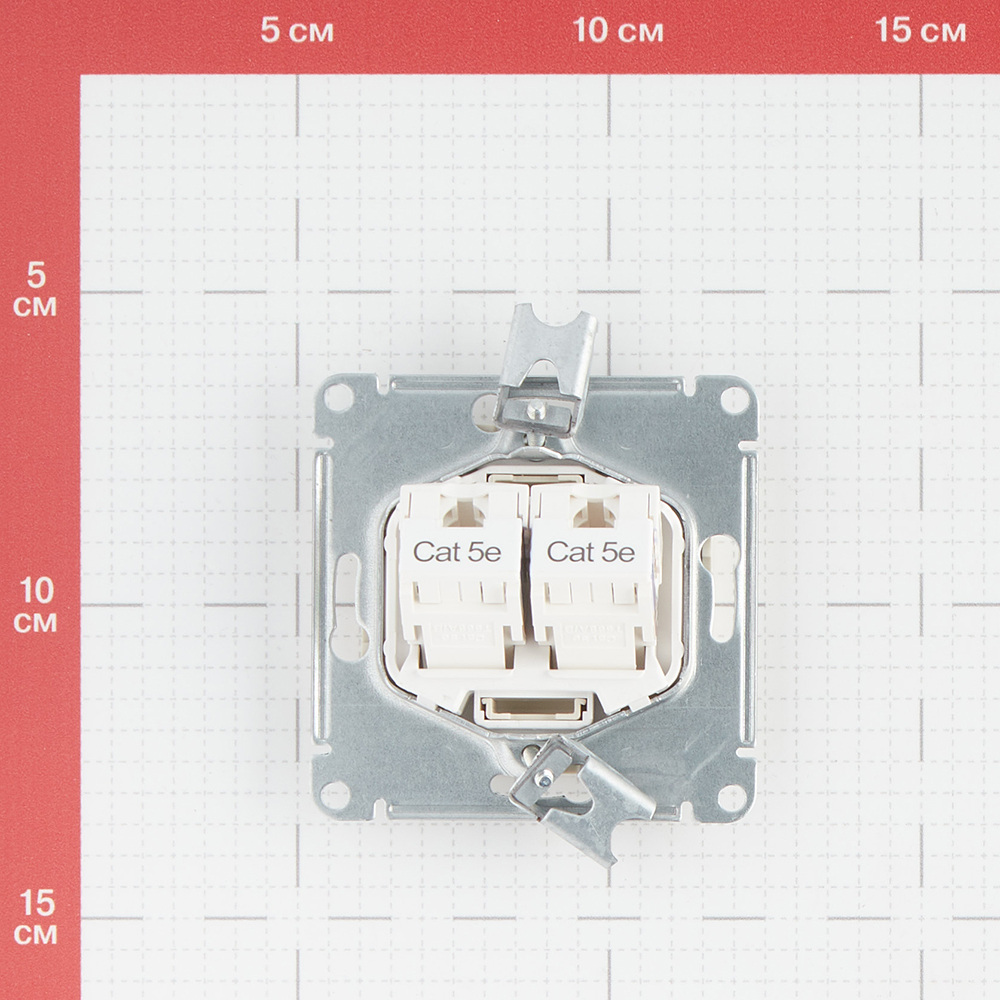 Розетка компьютерная Systeme Electric AtlasDesign встраиваемая бежевая 2хRJ45 (ATN000285)