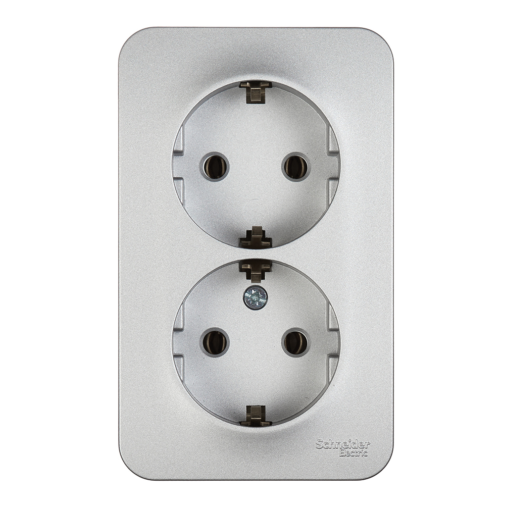 Розетка Systeme Electric Blanca накладная алюминий (BLNRA010213)