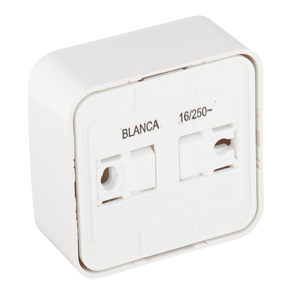 Розетка Systeme Electric Blanca накладная белая со шторками (BLNRA001111)