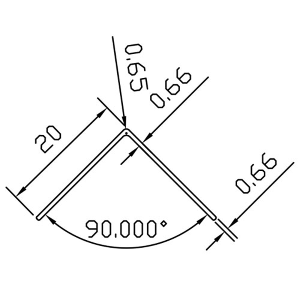 Уголок ПВХ 20х20х2700 мм гладкий белый