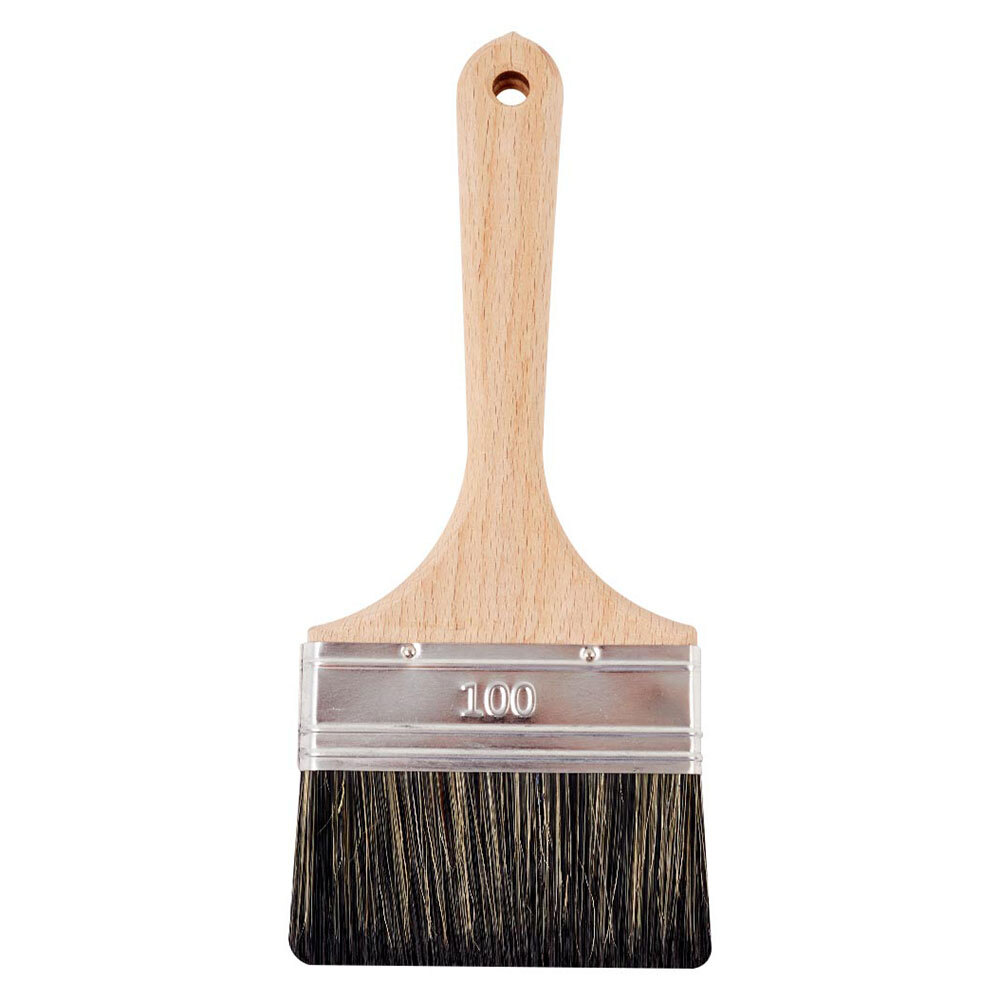 Кисть плоская смешанная щетина деревянная ручка Wenzo Wood 100х14 мм для антисептиков