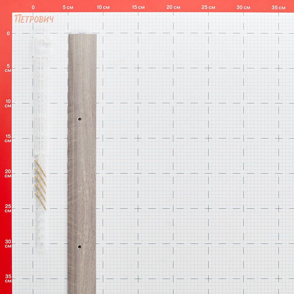 Порог алюминиевый разноуровневый кант 40х900 мм дуб серый перепад 15 мм