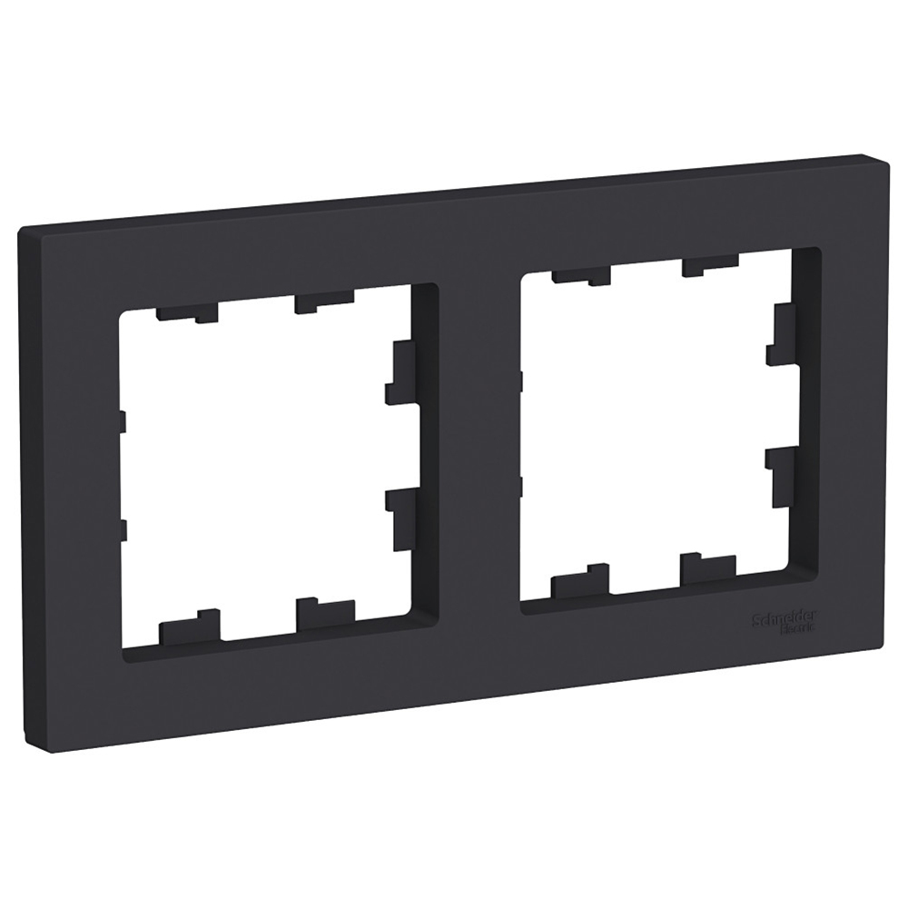 Рамка Systeme Electric AtlasDesign двухместная карбон (ATN001002)