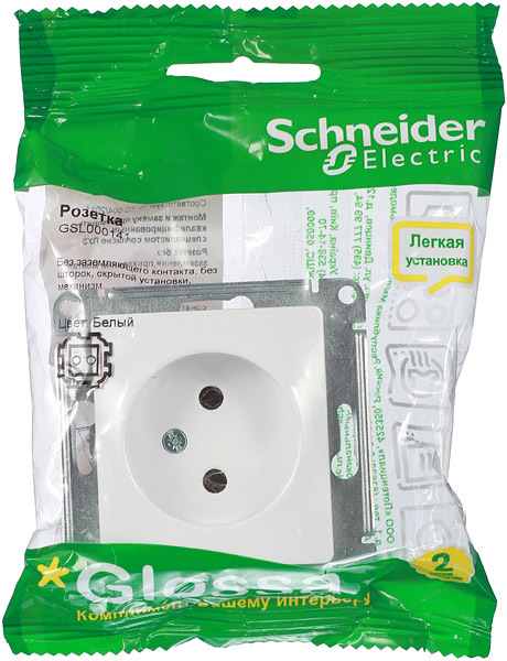 Розетка Systeme Electric Glossa встраиваемая белая (GSL000141)