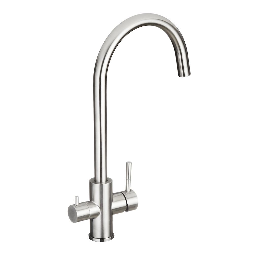 Смеситель для кухни Corsa Deco Pride Steel сталь с высоким изливом с подключением к фильтру (966379)