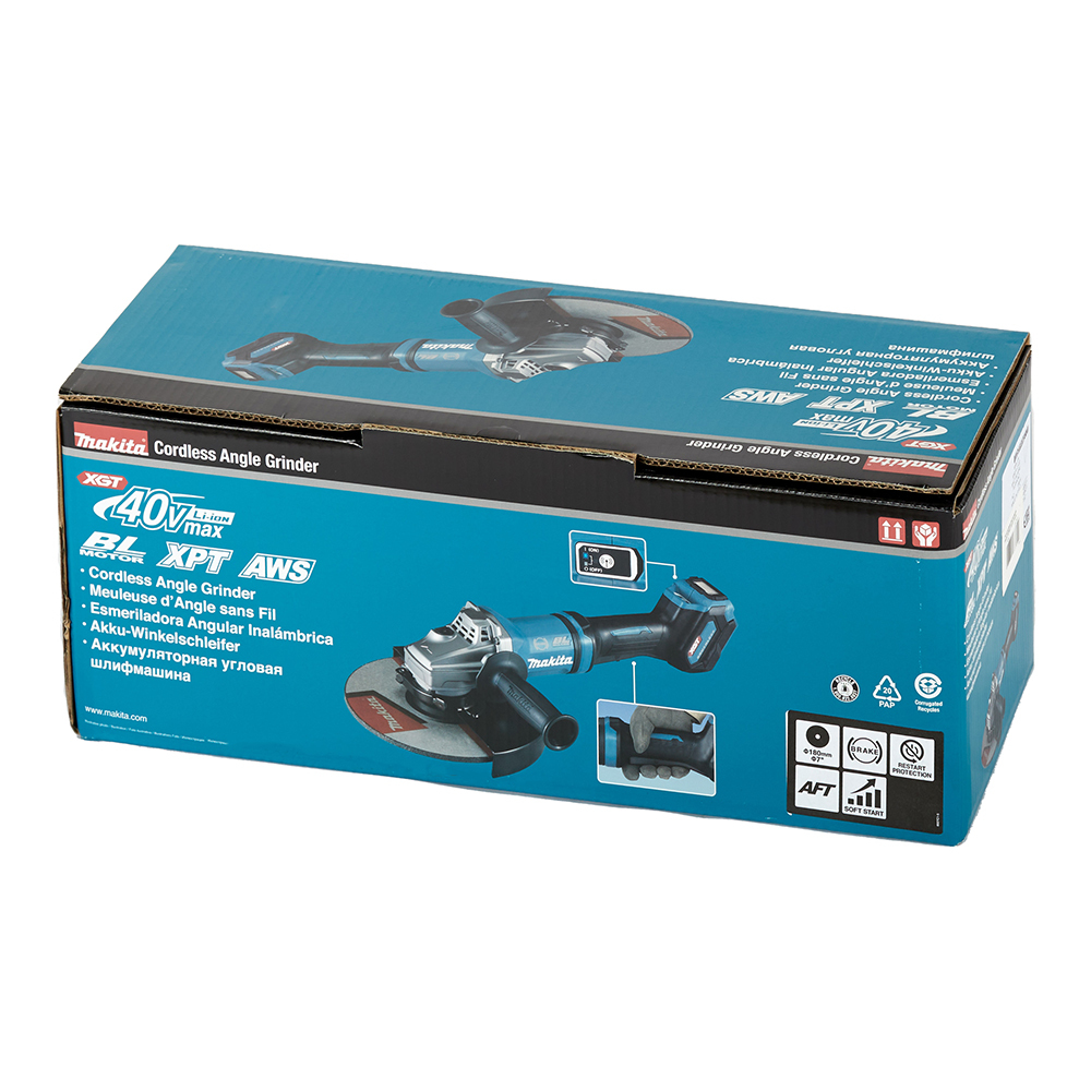 Шлифмашина угловая аккумуляторная Makita XGT GA037GZ 40 В d180 мм без АКБ и ЗУ (GA037GZ)