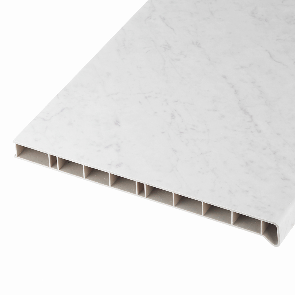 Подоконник ПВХ Moeller LD-S 30 300х2000х22 мм покрытие Elesgo мрамор каррара глянцевый