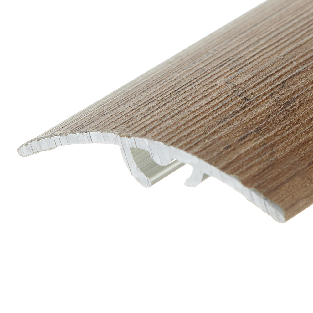 Порог алюминиевый разноуровневый кант 41х1800 мм дуб мокко перепад до 12 мм