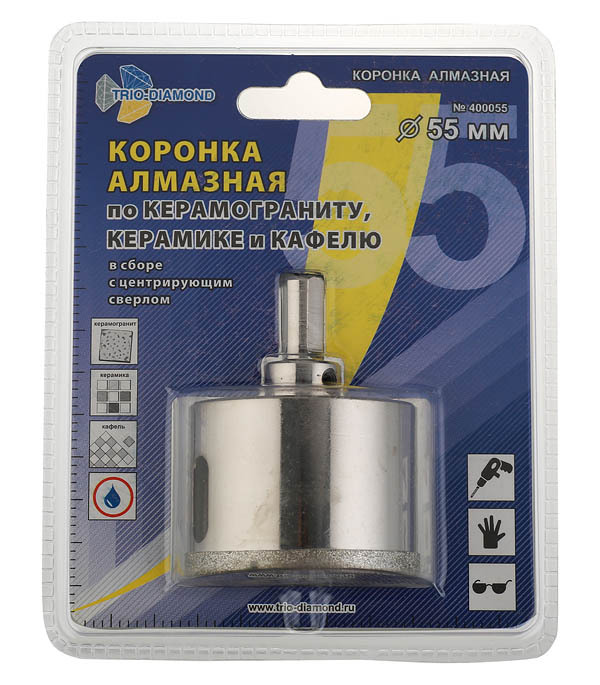Коронка алмазная Trio-Diamond (400055) по керамограниту d55 мм