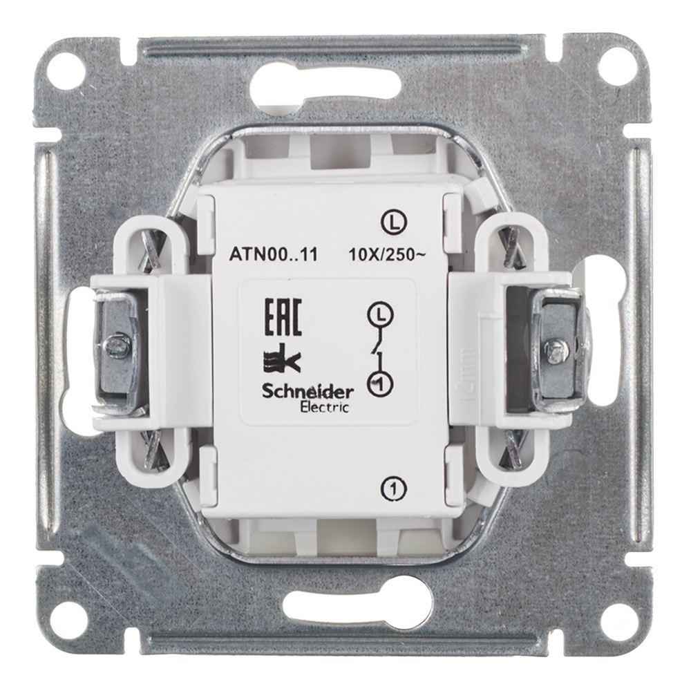 Выключатель Systeme Electric AtlasDesign одноклавишный встраиваемый белый (ATN000111)