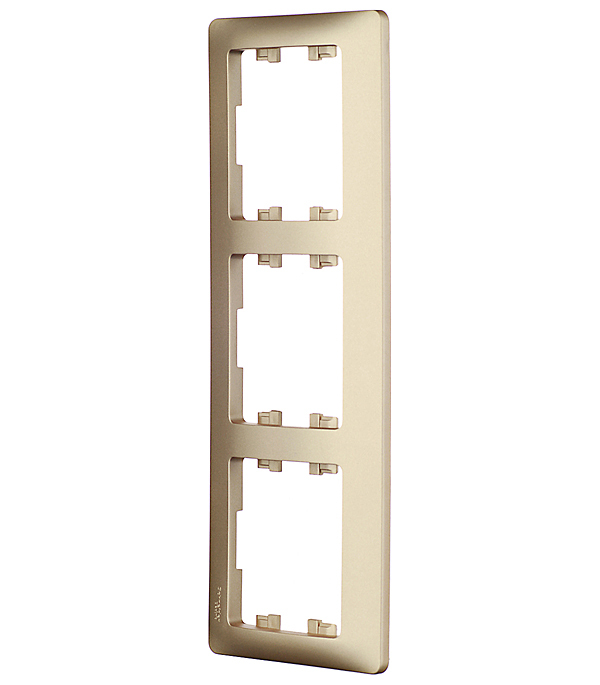 Рамка Systeme Electric Glossa трехместная титан (GSL000403)