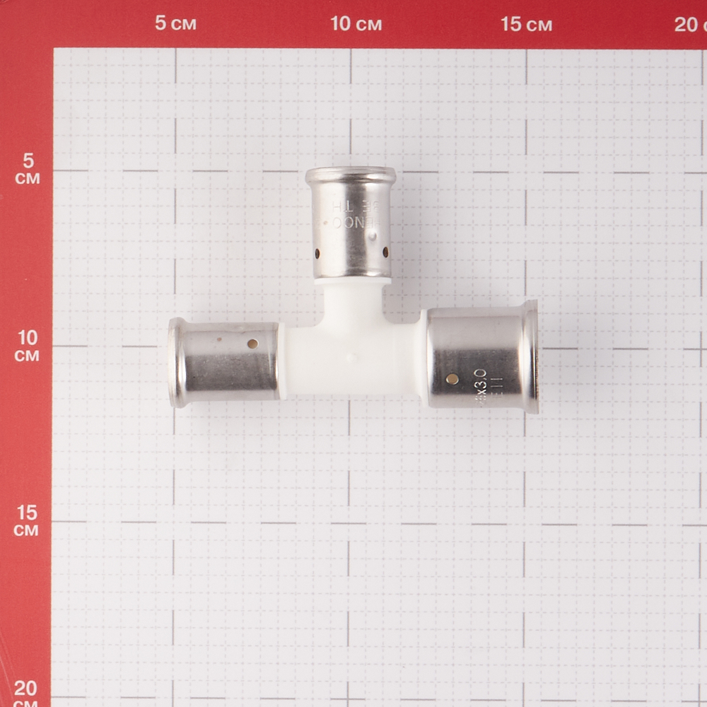 Тройник Henco (11PKW-262020) 26(пресс) х 20(пресс) х 20(пресс) PVDF белый