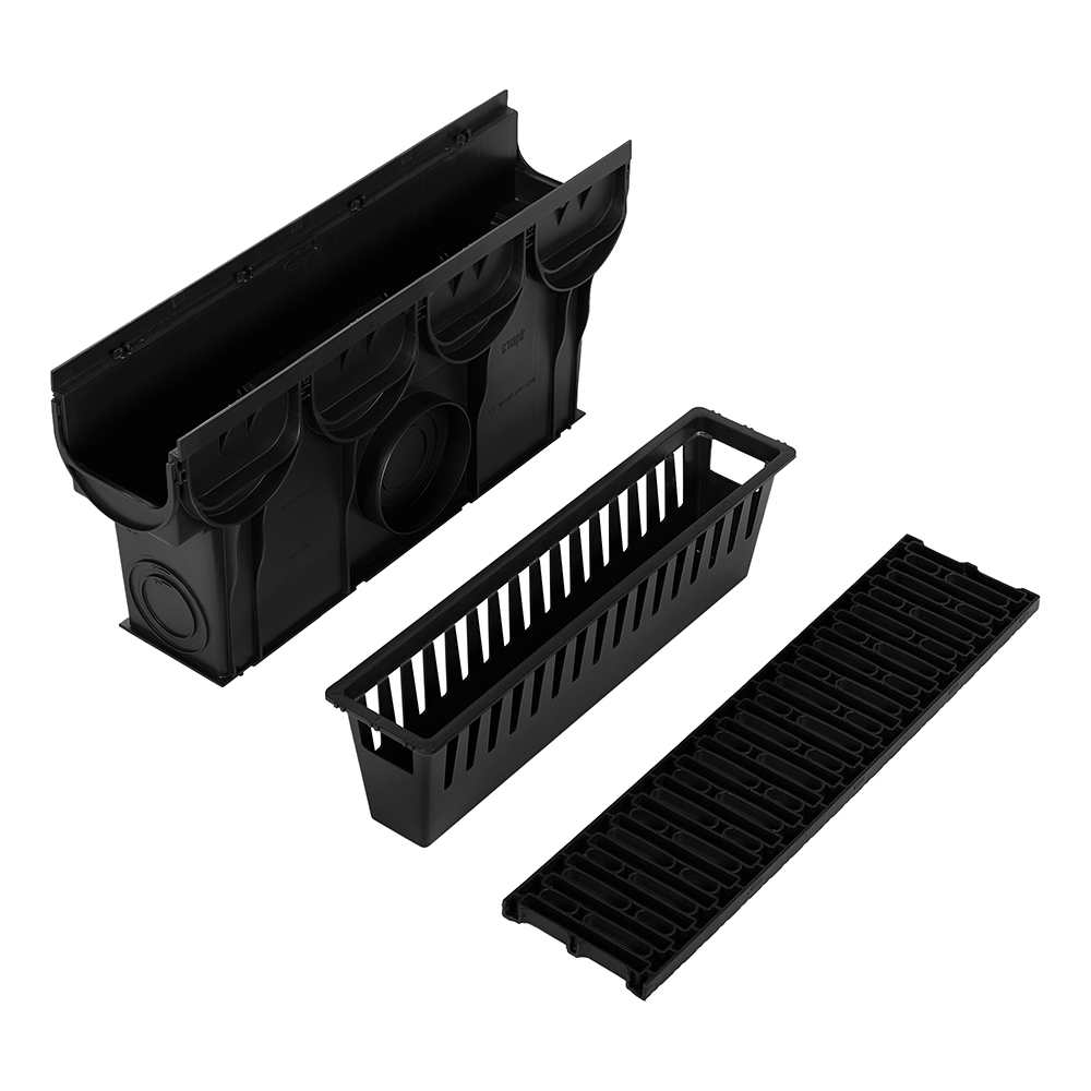 Пескоуловитель для лотка водоотводного пластиковый 500х133х250 мм Standartpark Spark 2/3 с пластиковой решеткой (888081)