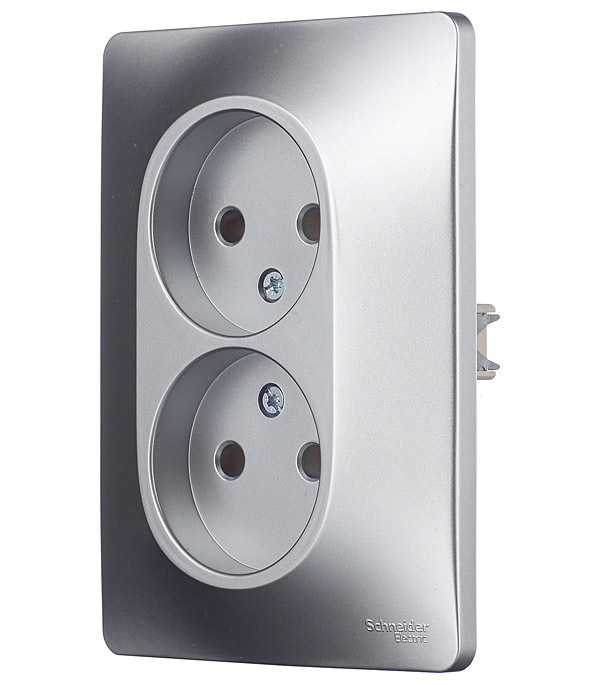 Розетка Systeme Electric Glossa встраиваемая алюминий (GSL000320)