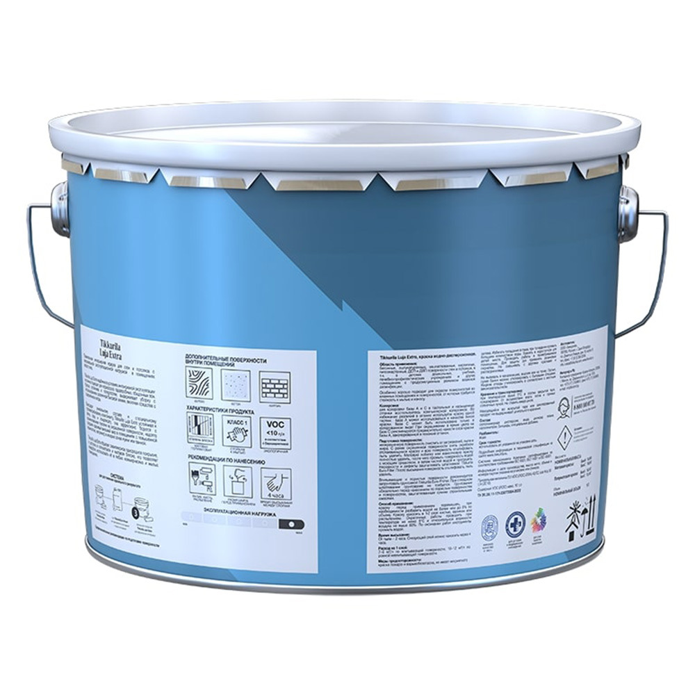 Краска моющаяся Tikkurila/Tikkivala Luja Extra матовая база А белая 9 л