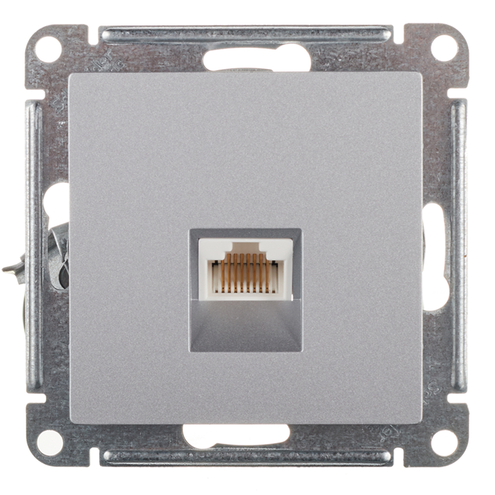 Розетка компьютерная Systeme Electric AtlasDesign встраиваемая алюминий RJ45 (ATN000383)