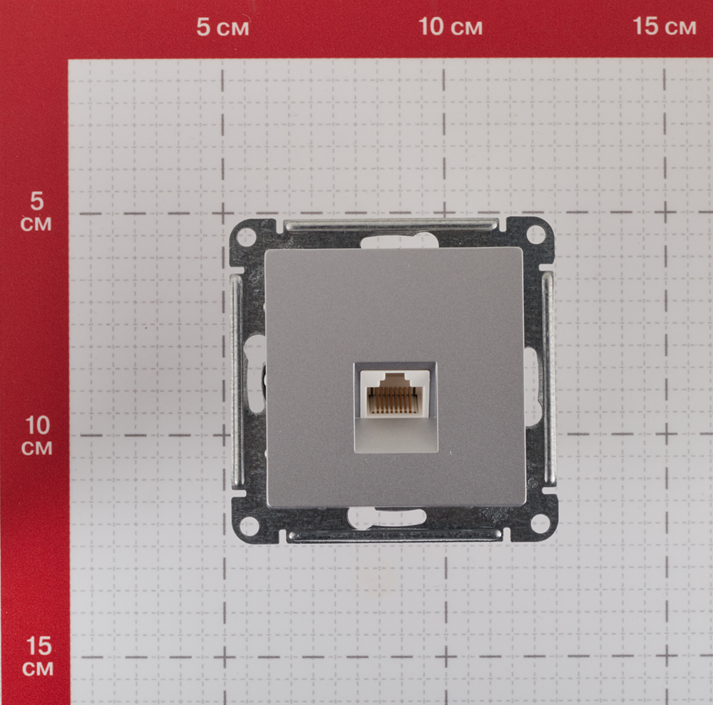 Розетка компьютерная Systeme Electric AtlasDesign встраиваемая алюминий RJ45 (ATN000383)