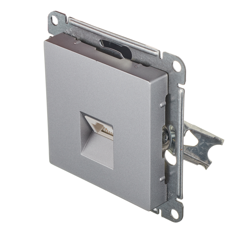 Розетка компьютерная Systeme Electric AtlasDesign встраиваемая алюминий RJ45 (ATN000383)