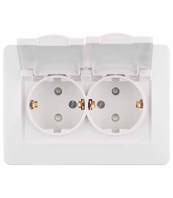 Розетка Systeme Electric Blanca встраиваемая белая со шторками (BLNRS441121)