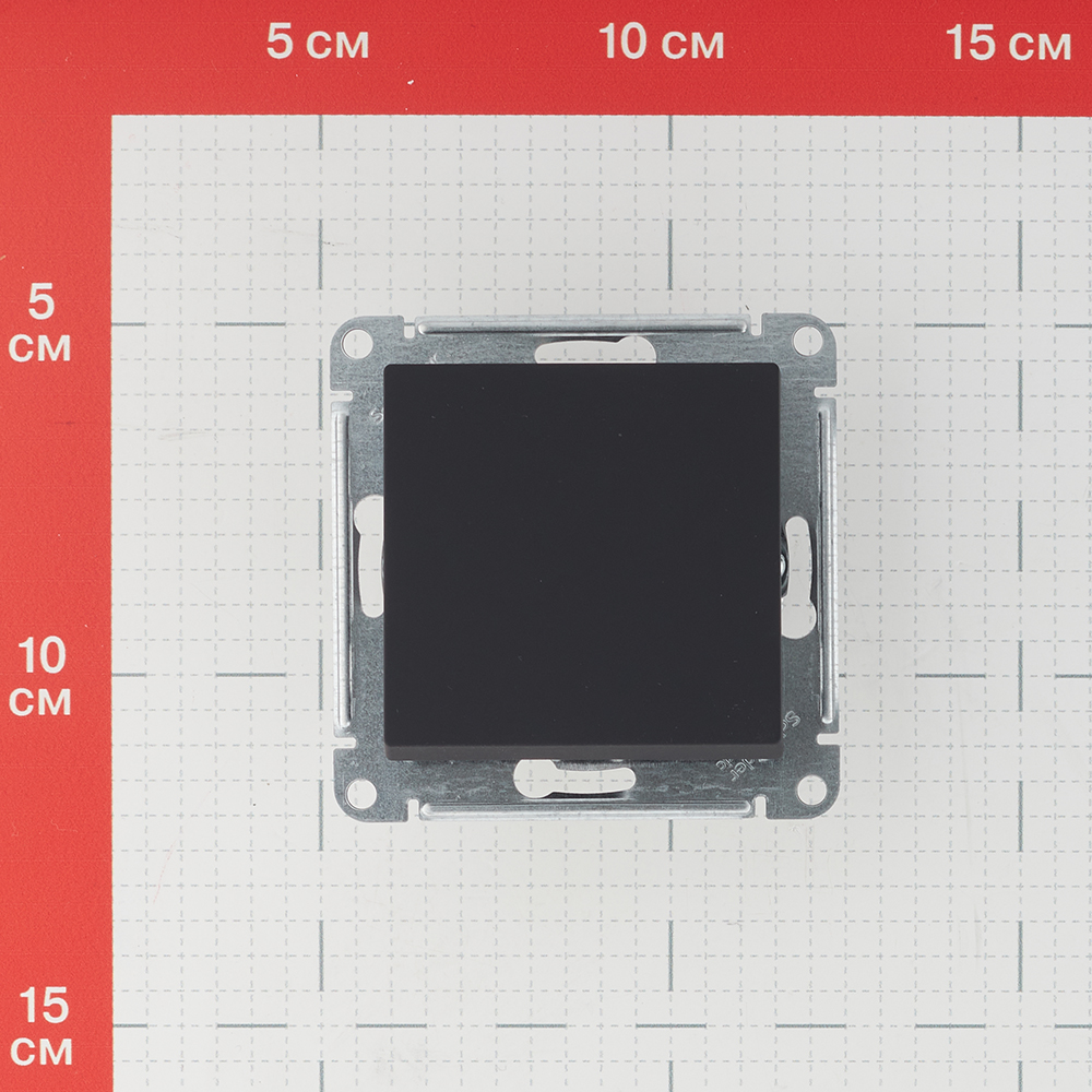Выключатель Systeme Electric AtlasDesign одноклавишный встраиваемый карбон (ATN001011)