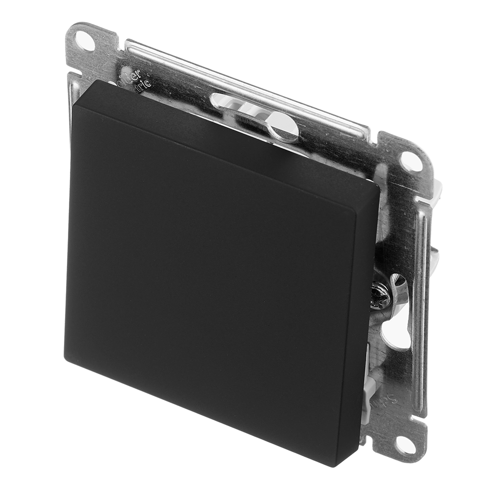 Выключатель Systeme Electric AtlasDesign одноклавишный встраиваемый карбон (ATN001011)