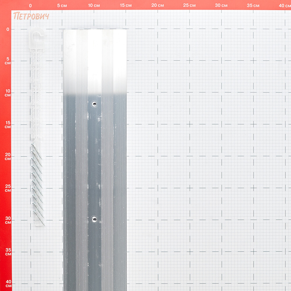 Порог алюминиевый одноуровневый стык 100х1800 мм без покрытия