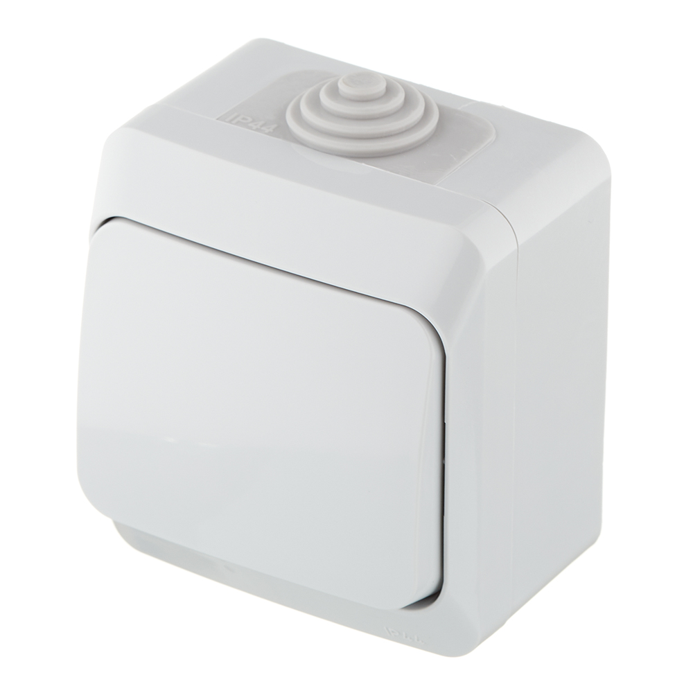 Выключатель Systeme Electric Этюд одноклавишный накладной серый (BA10-041C)