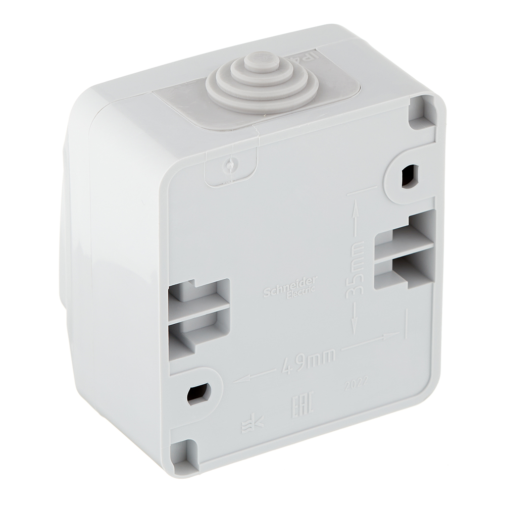 Выключатель Systeme Electric Этюд одноклавишный накладной серый (BA10-041C)