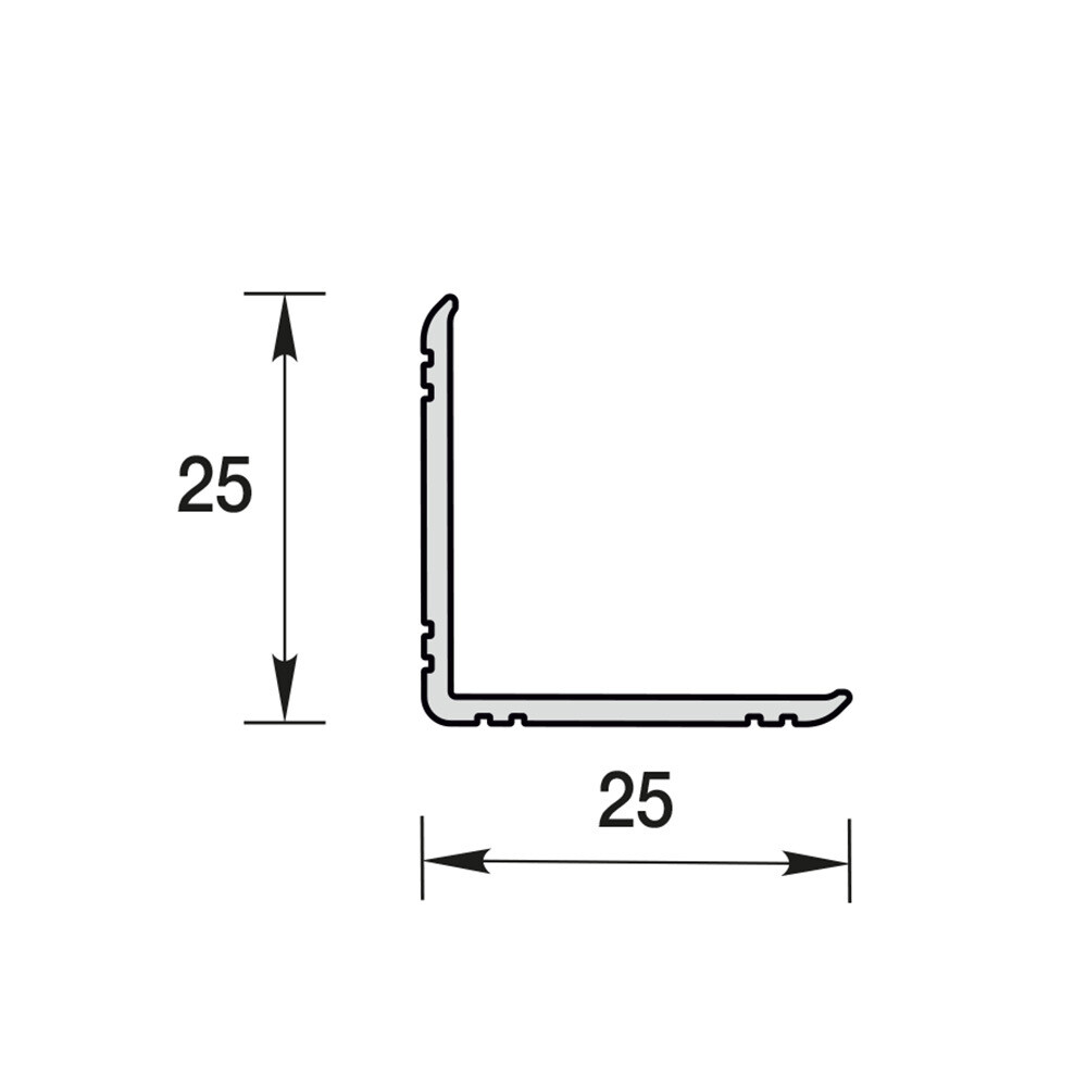 Уголок вспененный ПВХ 25х25х2700 мм рифленый белый