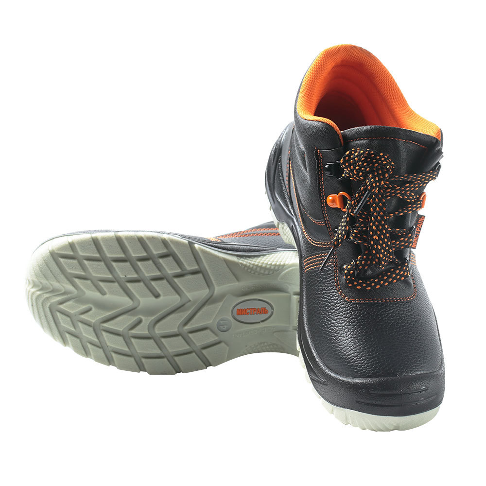 Ботинки кожаные с защитным подноском размер 42 черные Мистраль SJ8055 (105255)