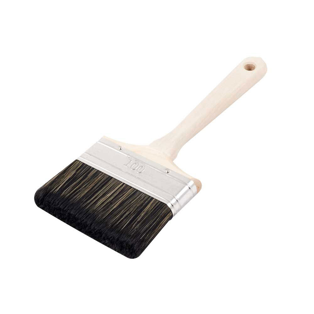 Кисть плоская смешанная щетина деревянная ручка Wenzo Wood 100х18 мм для антисептиков