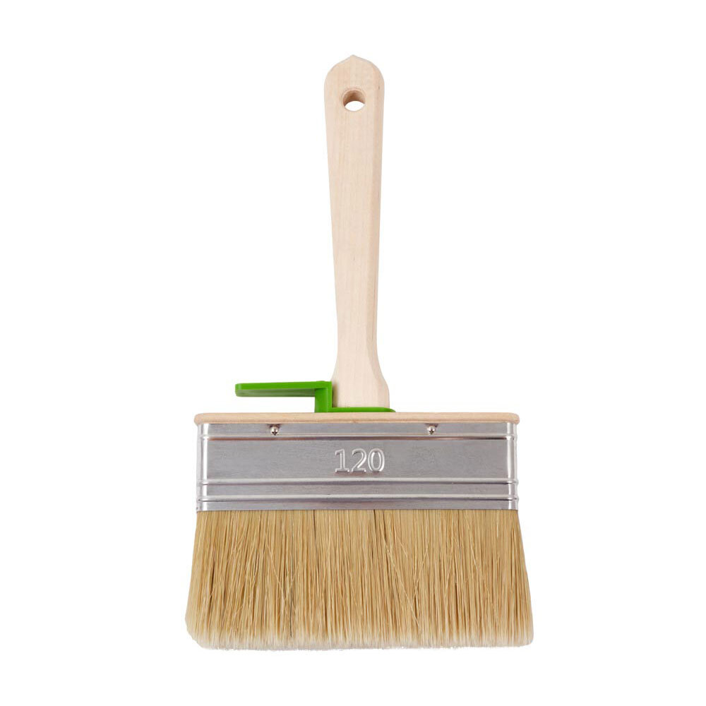 Кисть плоская натуральная щетина деревянная ручка Wenzo Wood 120х25 мм для эмалей и лаков на алкидной основе