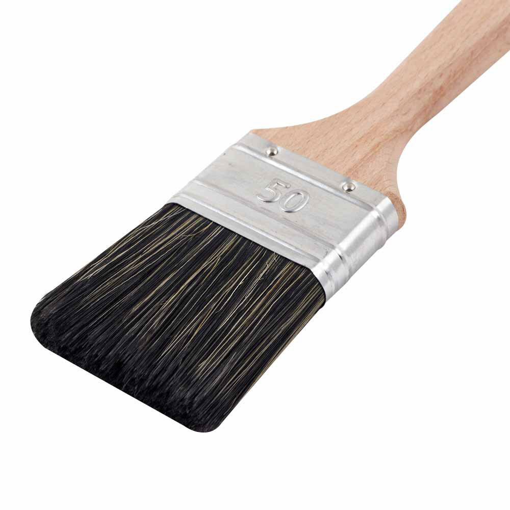 Кисть плоская смешанная щетина деревянная ручка Wenzo Wood 50х14 мм для антисептиков