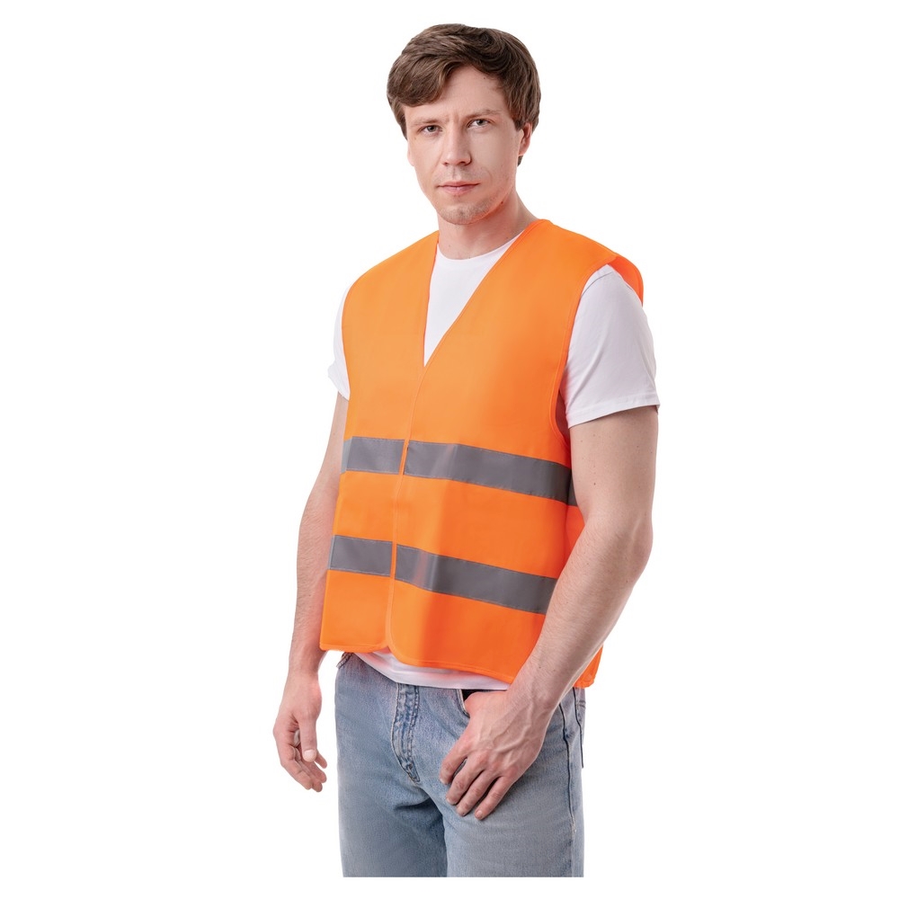 Жилет сигнальный светоотражающий 52-56 оранжевый