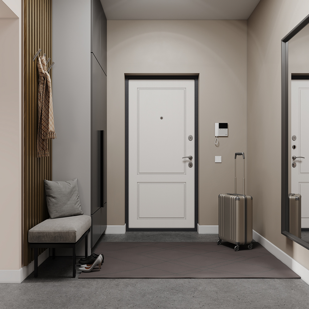 Дверь входная Mastino Home Eco правая букле графит - ларче белый 860х2050 мм