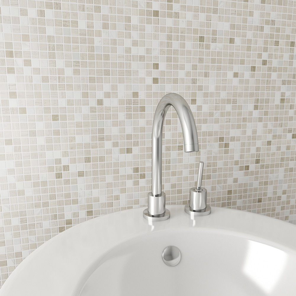 Мозаика Mir Mosaic Natural i-Tilе серая из натурального камня 298х298х4 мм глянцевая