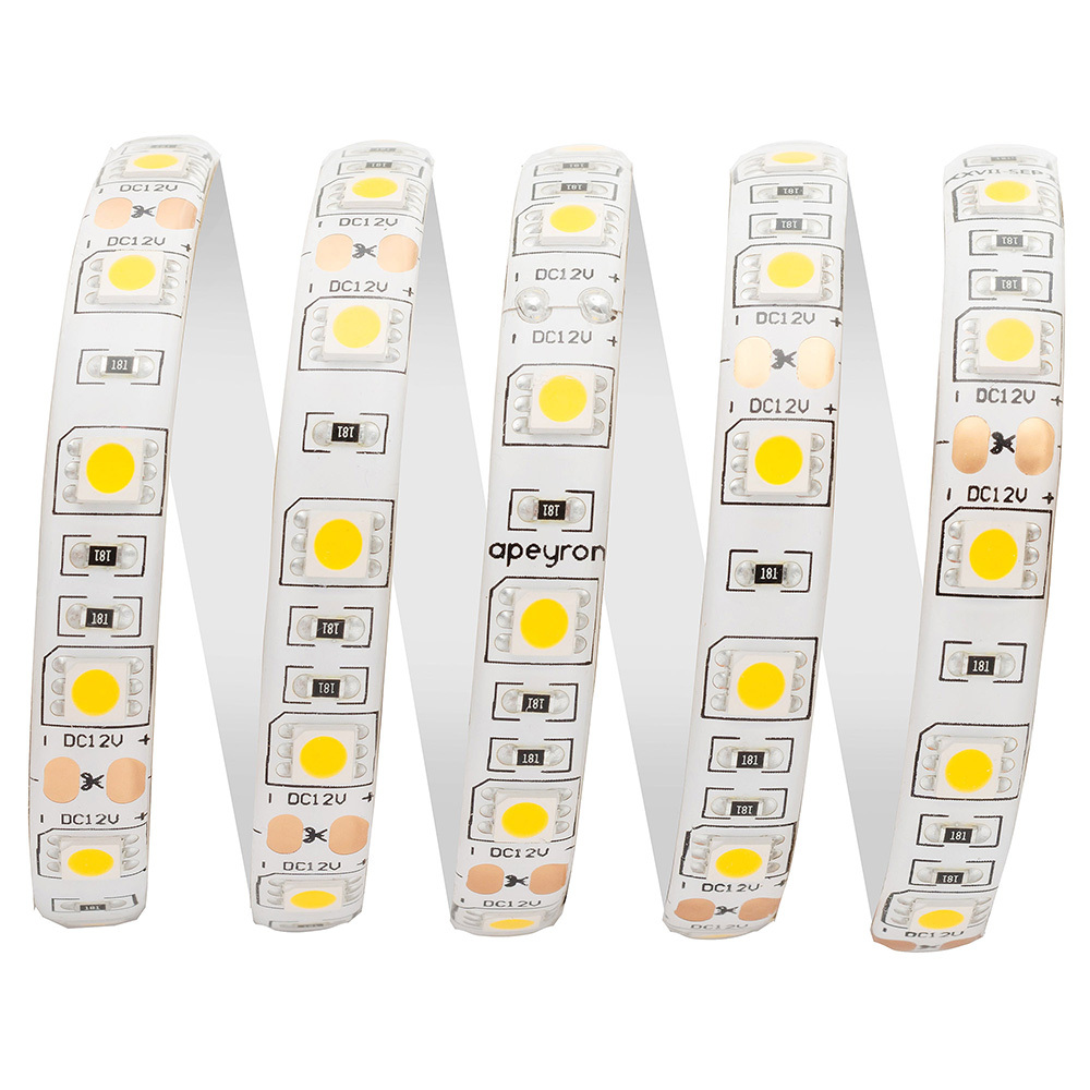 Лента светодиодная SMD 5050 3000К 12 В 12 Вт/м 3 м IP20 Apeyron (48ОО)