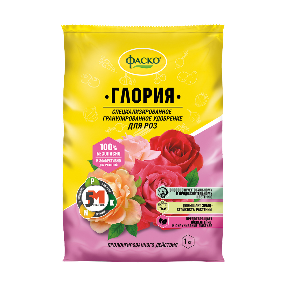 Удобрение минеральное для роз гранулированное Глория Фаско 1 кг