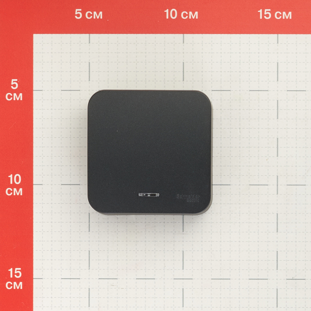 Выключатель Systeme Electric Blanca одноклавишный накладной антрацит с подсветкой (BLNVA101116)
