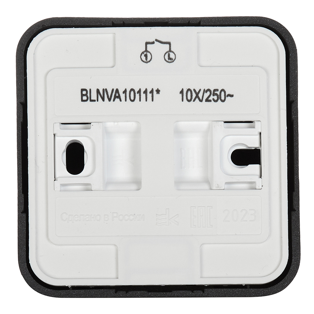 Выключатель Systeme Electric Blanca одноклавишный накладной антрацит с подсветкой (BLNVA101116)