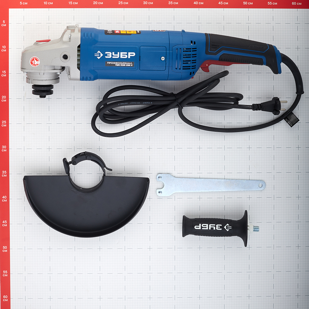 Шлифмашина угловая электрическая Зубр УШМ-П230-2200 П 2200 Вт d230 мм