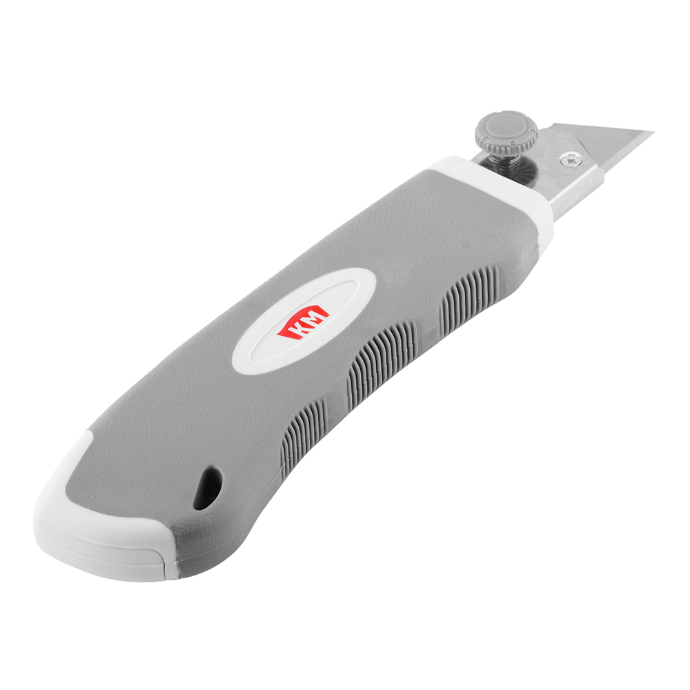 Нож строительный КМ 25 мм с ломающимся лезвием пластиковый корпус с винтовым стопором