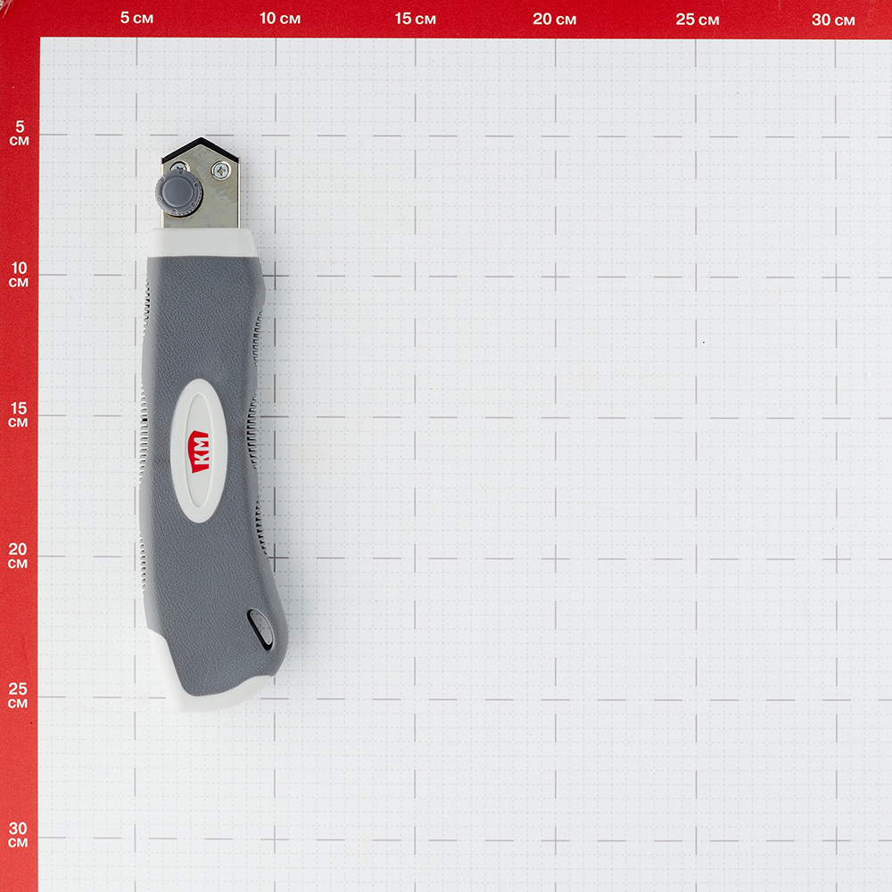 Нож строительный КМ 25 мм с ломающимся лезвием пластиковый корпус с винтовым стопором