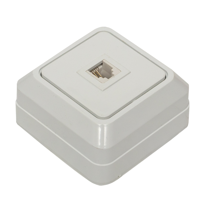 Розетка телефонная EKF Рим накладная белая RJ11 (ENT01-034-10)