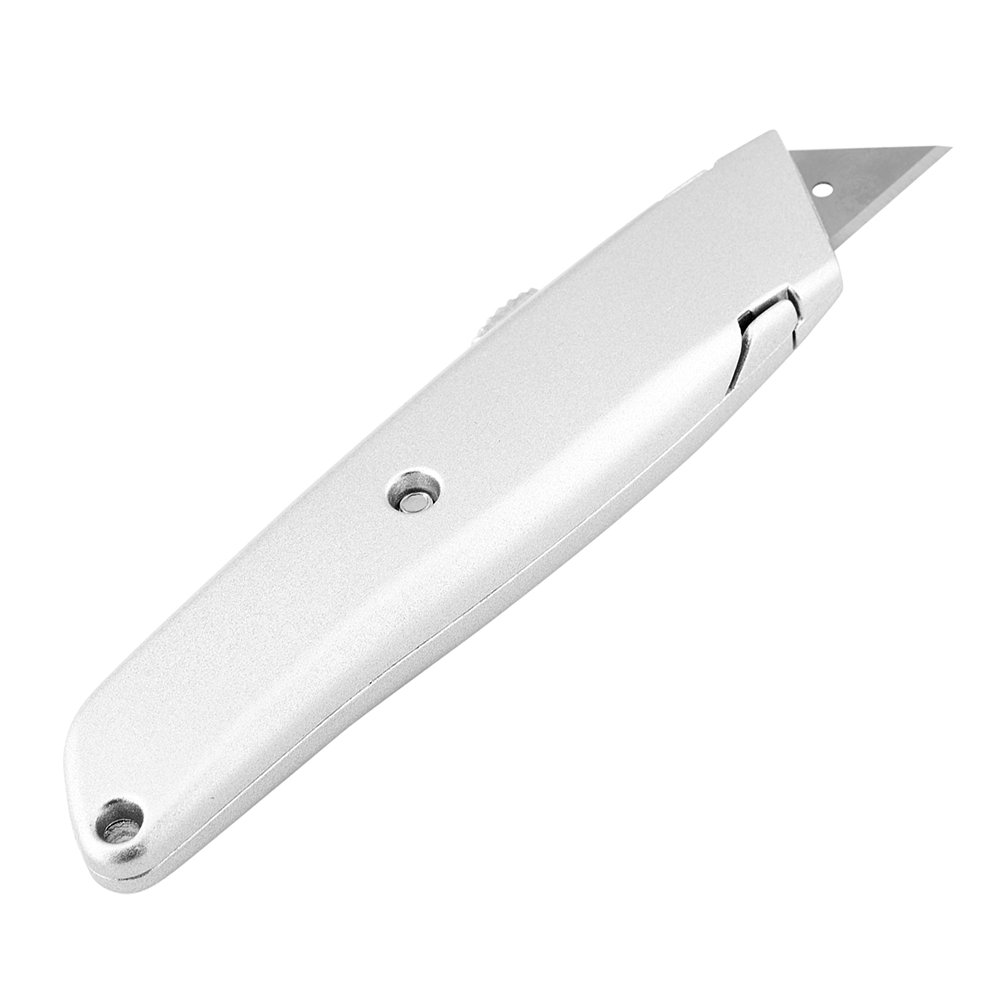 Нож строительный КМ 19 мм с трапециевидным выдвижным лезвием металлический корпус